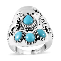 Premium Sleeping Beauty Turquoise Ring in Sterling Silver 1.75 ctw