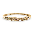 Multi-Tourmaline and White Zircon Bubble Bangle Bracelet in Vermeil Yellow Gold Over Sterling Silver (7.25 In) 3.40 ctw - Sticky add to cart bar