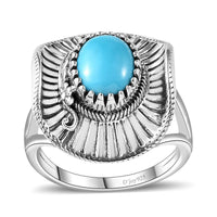 Premium Sleeping Beauty Turquoise Ring in Sterling Silver (Size 10.0) 1.75 ctw