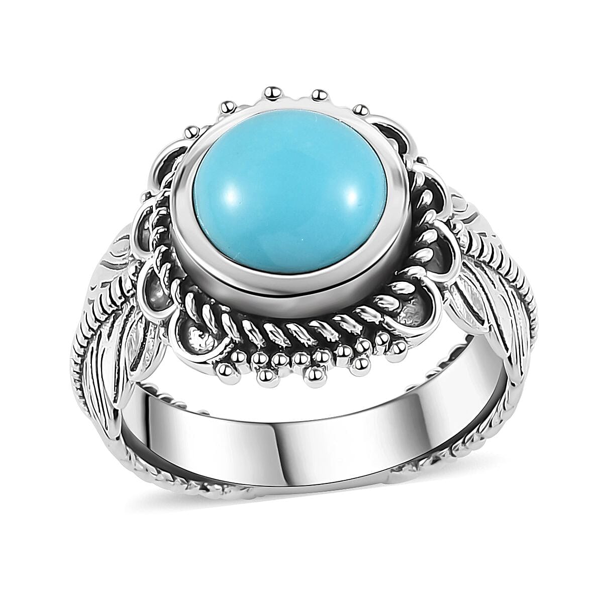 Artisan Crafted Premium Sleeping Beauty Turquoise Ring in Sterling Silver (Size 10.0) 2.35 ctw