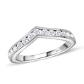 Moissanite Wishbone Ring in Platinum Over Sterling Silver (Size 6.0) 0.50 ctw - Sticky add to cart bar