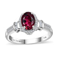 Luxoro 14K White Gold AAA Ouro Fino Rubellite and G-H I2 Diamond Halo Ring (Size 10.0) 1.40 ctw - Sticky add to cart bar