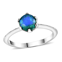 Peacock Quartz Solitaire Ring in Platinum Over Sterling Silver (Size 5.0) 0.90 ctw