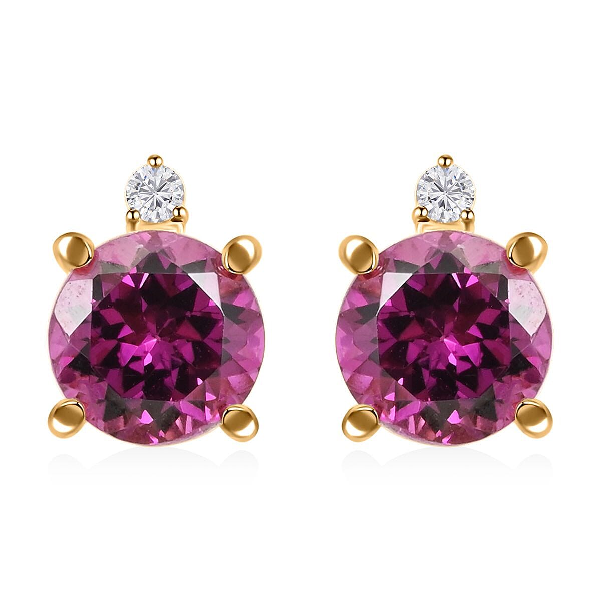 Certified & Appraised Luxoro 10K Yellow Gold AAA Radiant Ember Garnet and I2 Diamond Earrings 2.15 ctw