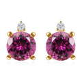 Certified & Appraised Luxoro 10K Yellow Gold AAA Radiant Ember Garnet and I2 Diamond Earrings 2.15 ctw - Sticky add to cart bar