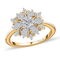 Moissanite Snowflake Ring in Vermeil YG Over Sterling Silver (Size 9.0) 0.60 ctw - Sticky add to cart bar