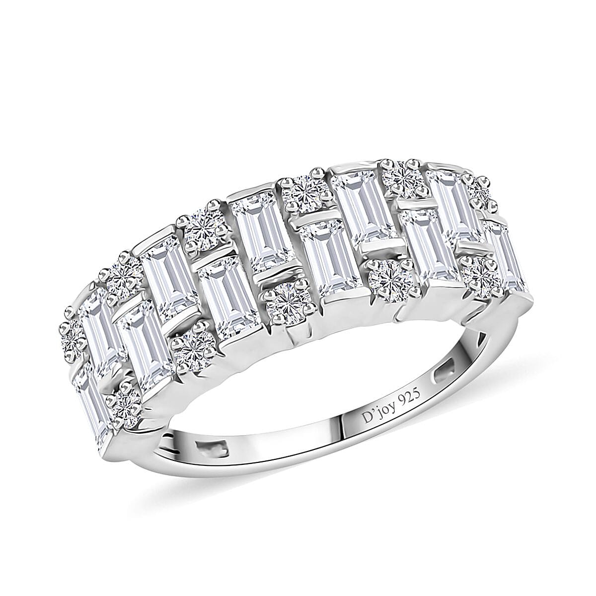 Moissanite Ring in Platinum Over Sterling Silver 1.70 ctw