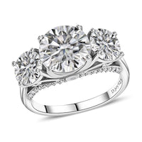 Moissanite Ring in Platinum Over Sterling Silver 4.25 ctw