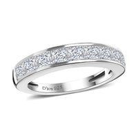 Moissanite Ring in Platinum Over Sterling Silver (Size 8.0) 1.25 ctw