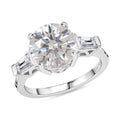 Moissanite Ring in Platinum Over Sterling Silver (Size 6.0) 3.40 ctw - Sticky add to cart bar