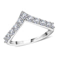 Moissanite Wishbone Ring in Platinum Over Sterling Silver (Size 6) 0.65 ctw - Sticky add to cart bar