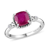 Niassa Ruby (FF) and Diamond Ring in Vermeil Yellow Gold Over Sterling Silver 2.50 ctw