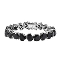 Karis Thai Black Spinel Bracelet in Platinum Bond (6.50 In) 47.85 ctw