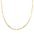 14K Yellow Gold Over Sterling Silver 4mm Paper Clip Chain Necklace 18 Inches 9.7 Grams - Sticky add to cart bar