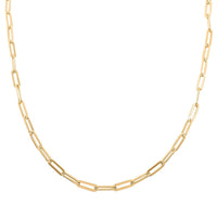 14K Yellow Gold Over Sterling Silver 4mm Paper Clip Chain Necklace 18 Inches 9.7 Grams