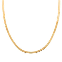 14K Yellow Gold Over Sterling Silver Herringbone Chain Necklace 18 Inches 5.65 Grams