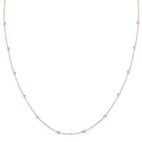 14K Rose Gold and Platinum Over Sterling Silver 3mm Moon by The Yard Chain Necklace 18 Inches 2.45 Grams
