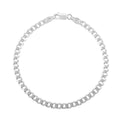 Sterling Silver 4mm Curb Chain Bracelet (7.25 In) 4.20 Grams - Sticky add to cart bar
