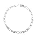 Sterling Silver 4mm Figaro Chain Bracelet (7.25 In) 4 Grams - Sticky add to cart bar