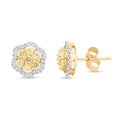 14K Yellow Gold Natural Yellow and White Diamond I2-I3 Earrings 0.75 ctw - Sticky add to cart bar