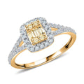 14K Yellow Gold Natural Yellow and White Diamond Ring (Size 10.0) (Del. in 10-15 Days) 0.50 ctw - Sticky add to cart bar