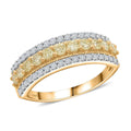 14K Yellow Gold Natural Yellow and White Diamond I2-I3 Ring (Size 10.0) (Del. in 10-12 Days) 1.00 ctw - Sticky add to cart bar