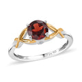 Mozambique Garnet and White Zircon Ring in 14K YG Over and Sterling Silver (Size 5.0) 1.15 ctw - Sticky add to cart bar