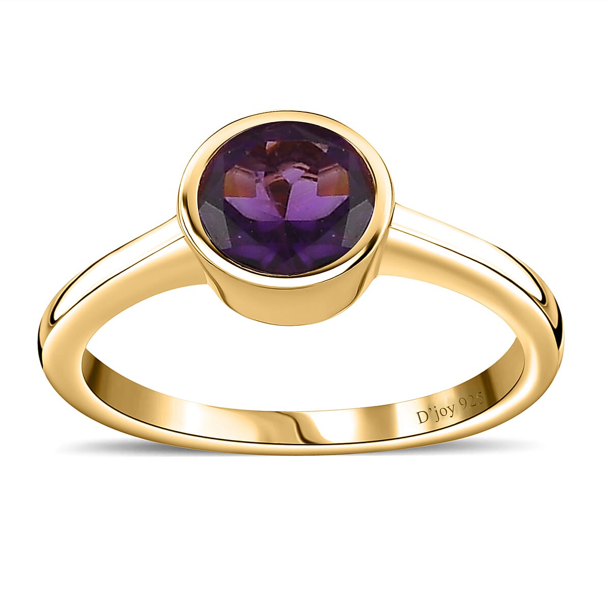 African Amethyst Solitaire Ring in Vermeil YG Over Sterling Silver (Size 5.0) 0.75 ctw (1)
