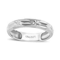 Platinum Over Sterling Silver Band Ring (Size 6.0) (1.85 g)