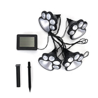 Set of 4 Waterproof Paw Print Solar Lights (3.42"x3.54"x3.54")