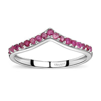 Niassa Ruby (FF) Wishbone Ring in Platinum Over Sterling Silver (Size 6.0) 0.40 ctw