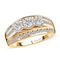 Moissanite Fancy Ring in Platinum Over Sterling Silver (Size 6) 1.35 ctw - Sticky add to cart bar