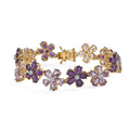 GP Premium Rose De France and African Amethyst, White Zircon Floral Bracelet in Vermeil YG Over Sterling Silver (8.00 In) 27.00 ctw - Sticky add to cart bar