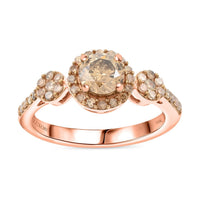 Luxoro 10K Rose Gold Natural Champagne Diamond Ring (Size 10.0) 1.00 ctw