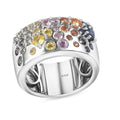 GP Multi Sapphire Ring in Platinum Over Sterling Silver (Size 5.0) 1.75 ctw - Sticky add to cart bar
