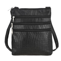 Black Croco Embossed Faux Leather Sling Bag