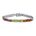 GP Multi Gemstone Bracelet in Platinum Over Sterling Silver (7.25 In) 22.30 ctw - Sticky add to cart bar