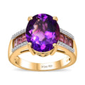 Premium Moroccan Amethyst and Multi Gemstone Ring in Vermeil Yellow Gold Over Sterling Silver (Size 10.0) 5.30 ctw - Sticky add to cart bar