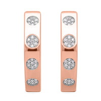 White Diamond P 0.24 ctw Earring in Vermeil RG Over Sterling Silver