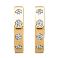 White Diamond P 0.24 ctw Earring in Vermeil YG Over Sterling Silver