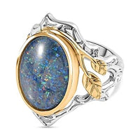 Boulder Opal Triplet 4.79 ctw Ring in Sterling Silver (Size 11.5)