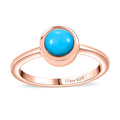 Sleeping Beauty Turquoise Solitaire Ring in Vermeil RG Sterling Silver (Size 6.0) 0.75 ctw - Sticky add to cart bar