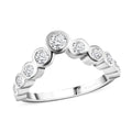 Moissanite Wishbone Ring in Platinum Over Sterling Silver (Size 6.0) 0.80 ctw - Sticky add to cart bar