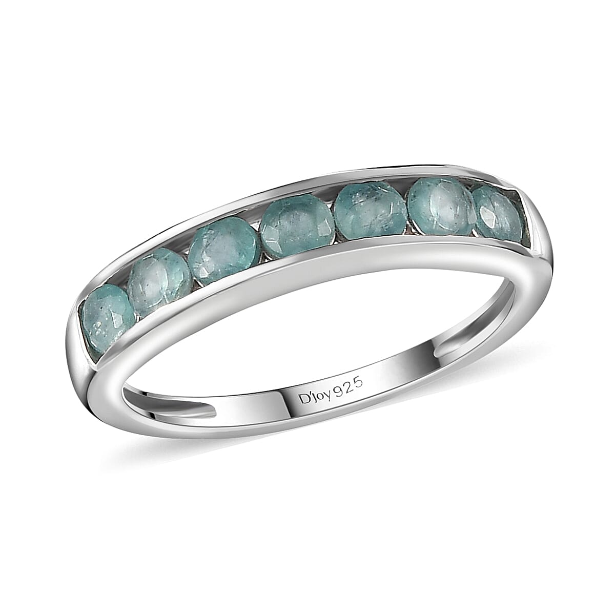 Grandidierite 7 Stone Ring in Platinum Over Sterling Silver 0.85 ctw