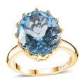 Sky Blue Topaz 9.25 ctw Solitaire Ring in Vermeil Yellow Gold Over Sterling Silver (Size 7.0) - Sticky add to cart bar