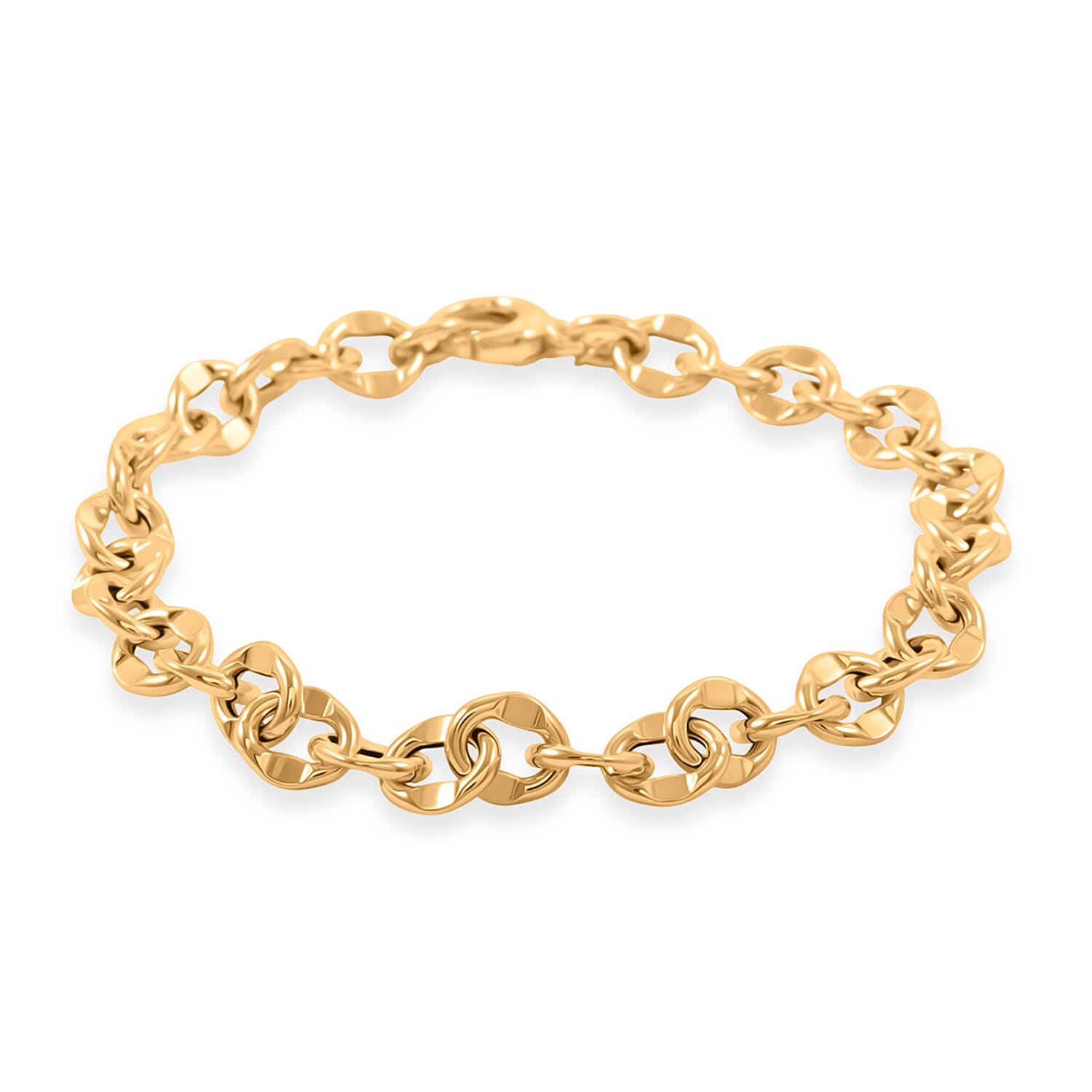 Specchio Rolo Italian 10K Yellow Gold 6.5mm Bracelet (7.50 In) 3.55 Grams