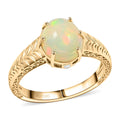 Certified & Appraised Luxoro 10K Yellow Gold AAA Ethiopian Welo Opal, Diamond (G-H, I2) Ring (Size 10.0) (4.10 g) 2.10 ctw - Sticky add to cart bar