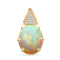 Certified & Appraised Luxoro 10K Yellow Gold AAA Ethiopian Welo Opal and G-H I2 Diamond Pendant without Chain 2.70 ctw - Sticky add to cart bar