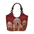 Beige Cat Pattern 35% Polyester and 65% Cotton Tote Bag (17.3"x4.7"x11.4") - Sticky add to cart bar