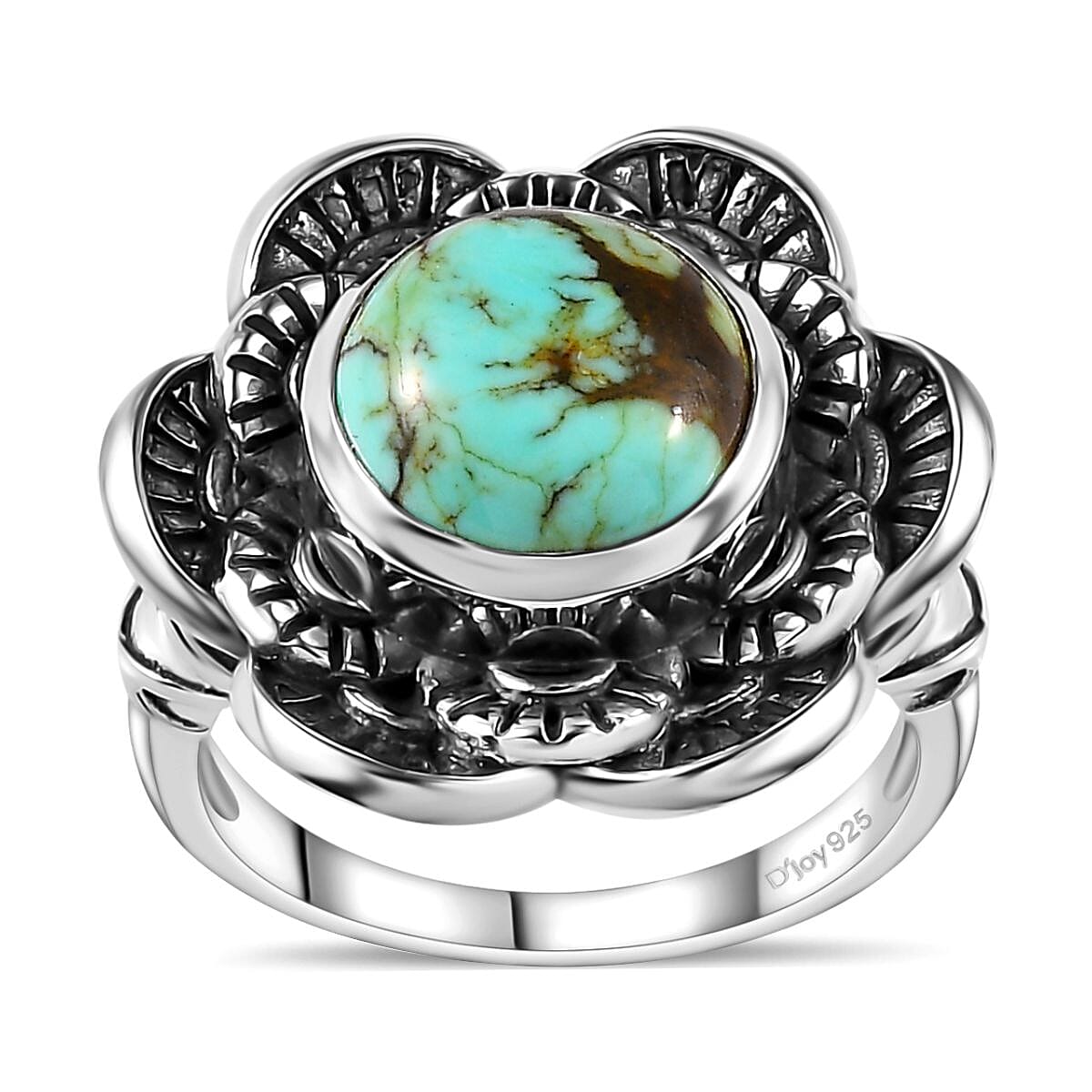 Artisan Crafted Blue Moon Turquoise Solitaire Ring in Sterling Silver (Size 10.0) 3.60 ctw